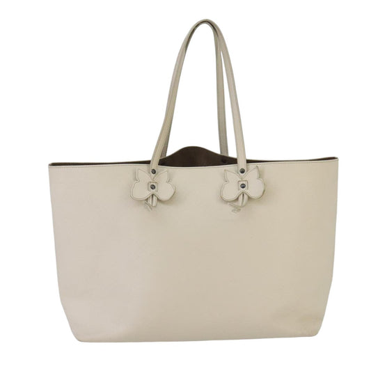 Bottega Veneta Cabas White Leather Tote Bag