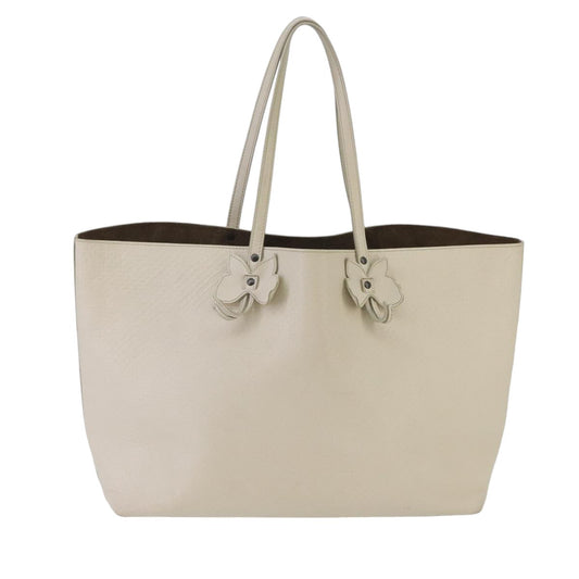 Bottega Veneta Cabas White Leather Tote Bag