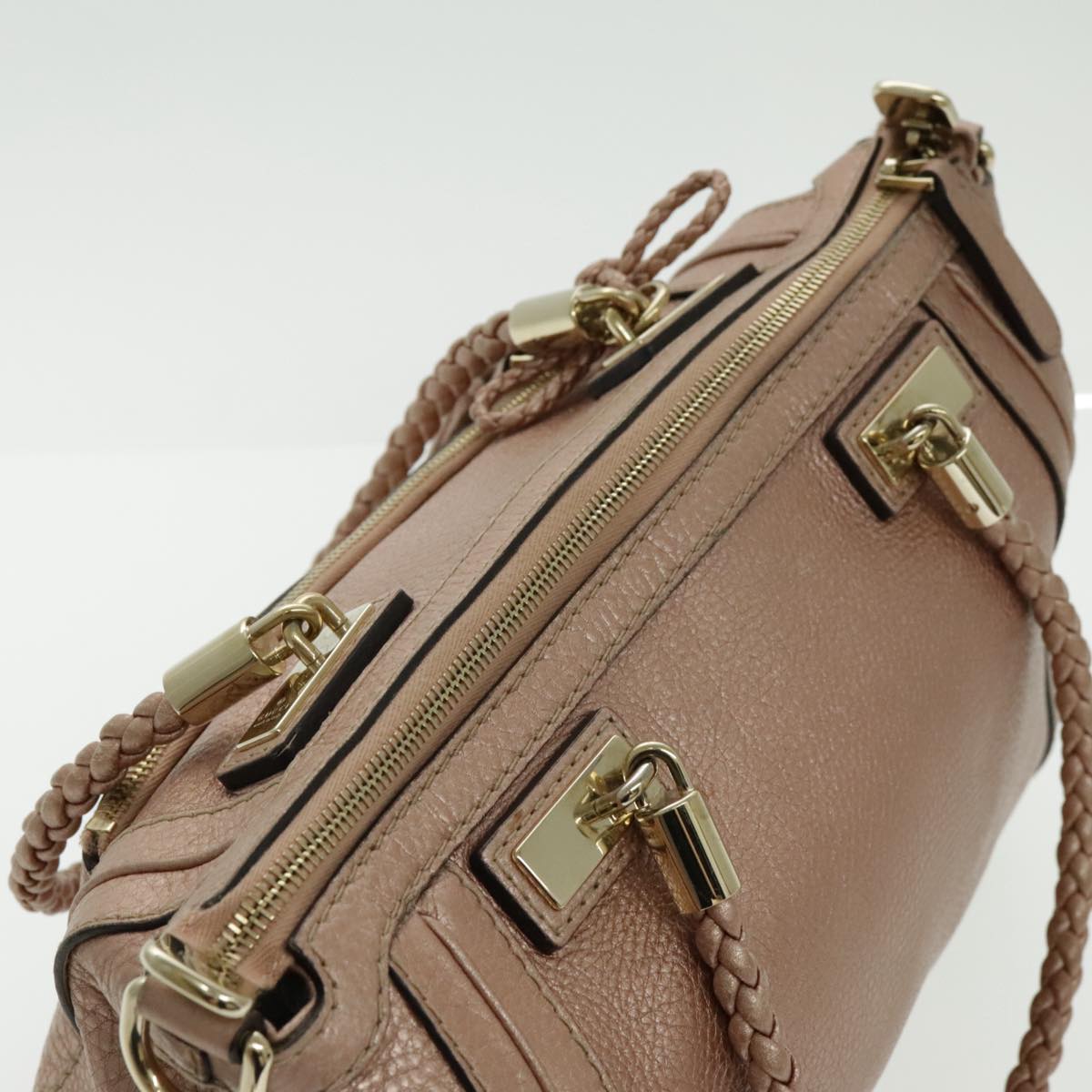 Gucci Bamboo Pink Leather Handbag