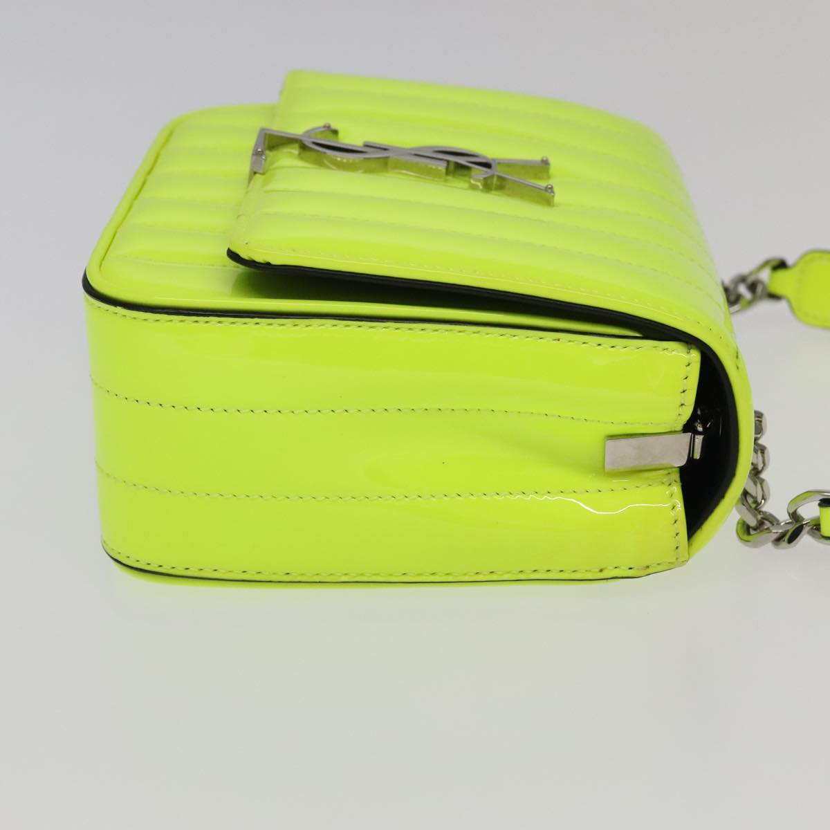 Saint Laurent Vicky Green Patent Leather Shoulder Bag