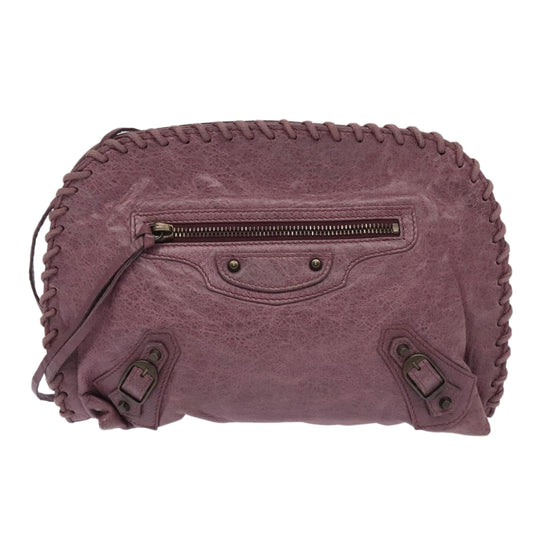 Balenciaga City Purple Leather Shoulder Bag