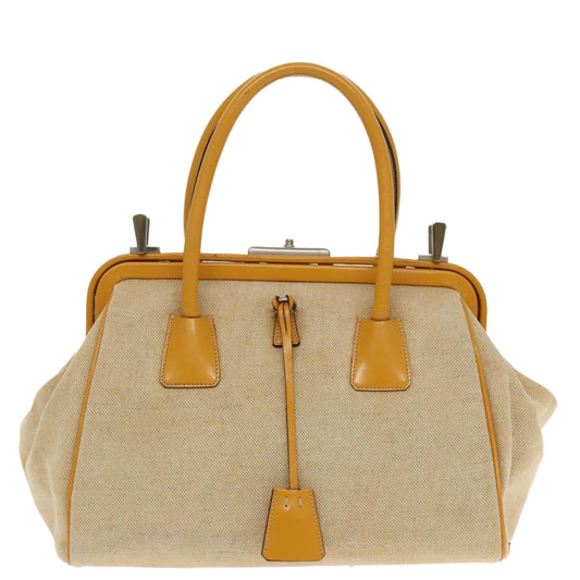 Prada Beige Canvas Handbag