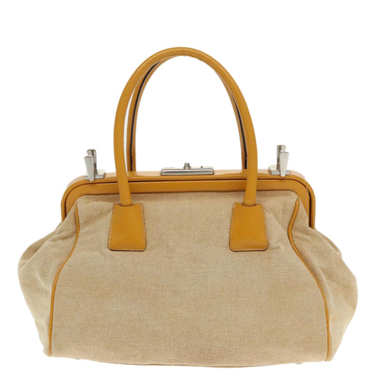 Prada Beige Canvas Handbag
