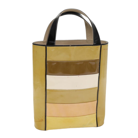 Chanel Beige Patent Leather Handbag