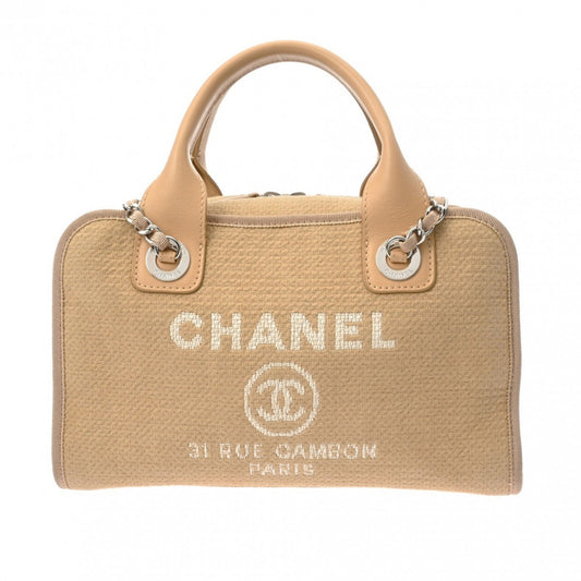 Chanel Beige Canvas Handbag