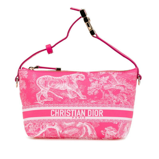 Christian Dior Pink Nylon Leather Handbag