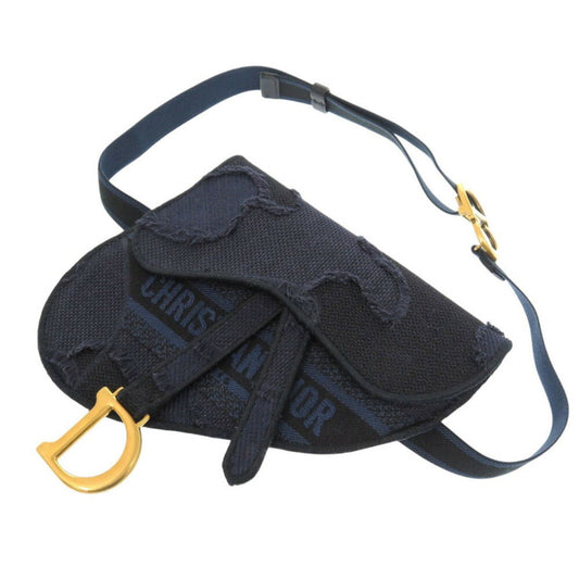Christian Dior Camouflage Navy Canvas Fanny Pack Saddle Bag