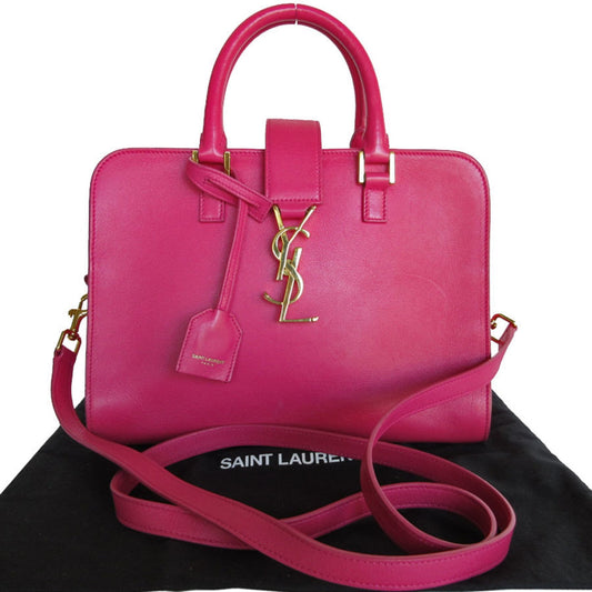 Saint Laurent Pink Leather Handbag Shoulder Bag