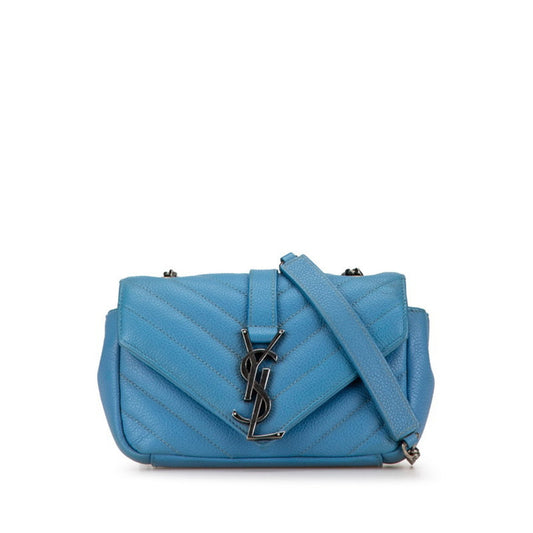 Saint Laurent Blue Leather Shoulder Bag