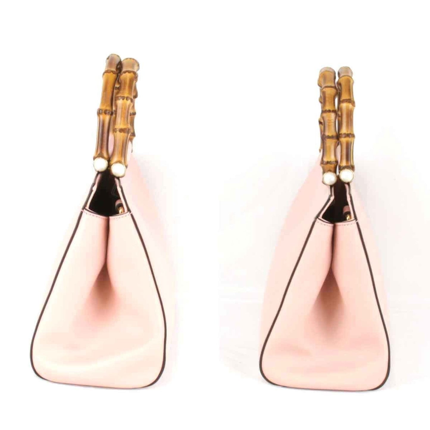 Gucci Bamboo Pink Leather Handbag