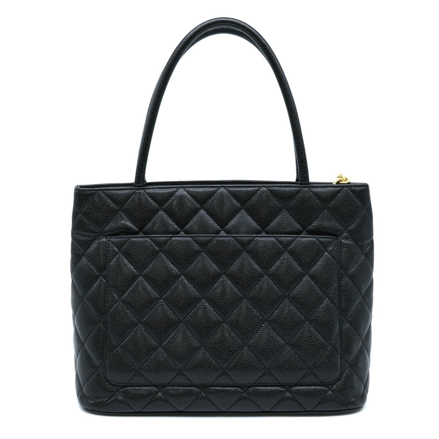 Chanel Black Caviar Leather Handbag Tote Bag