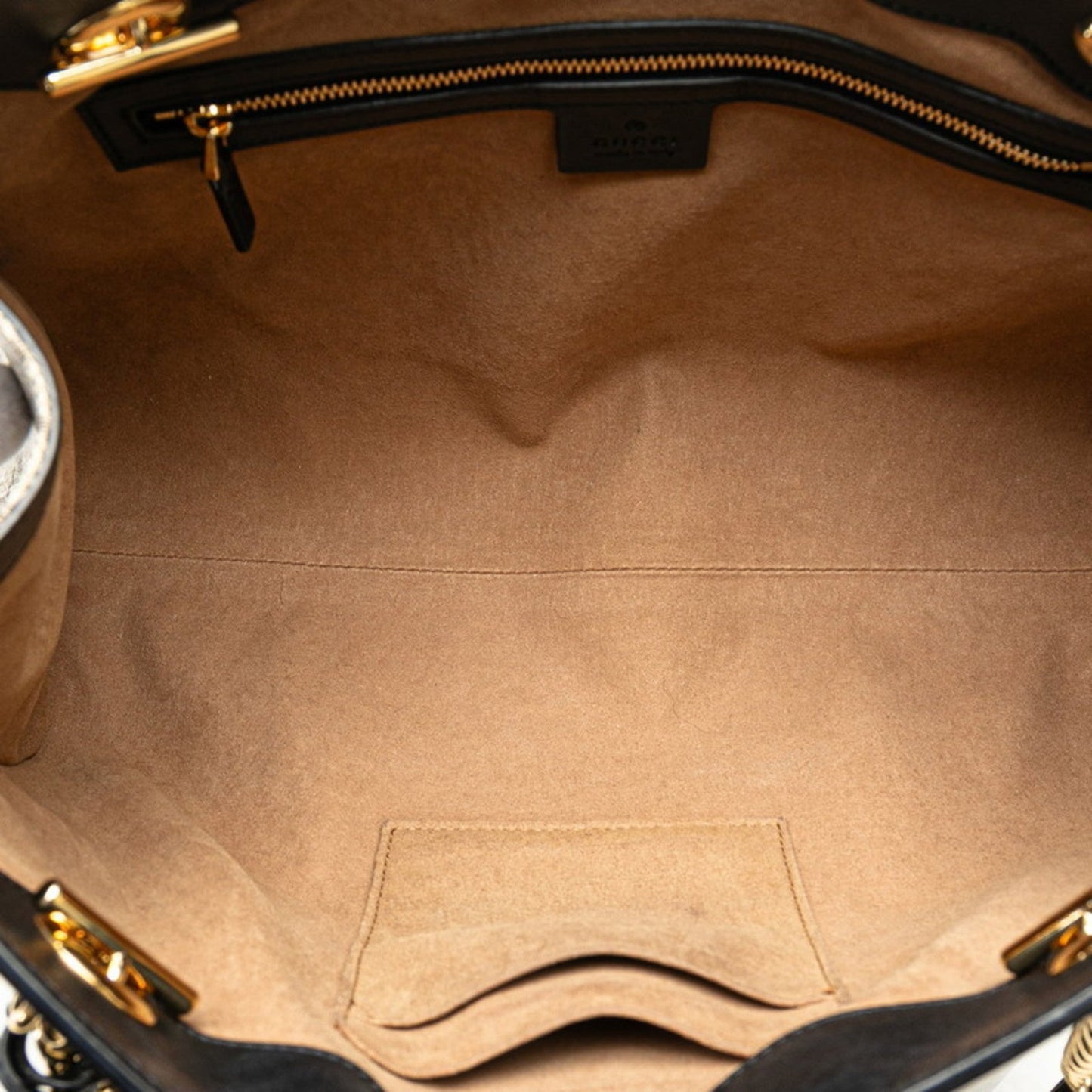 Gucci Beige Black Gg Supreme Leather Shoulder Bag Tote Bag