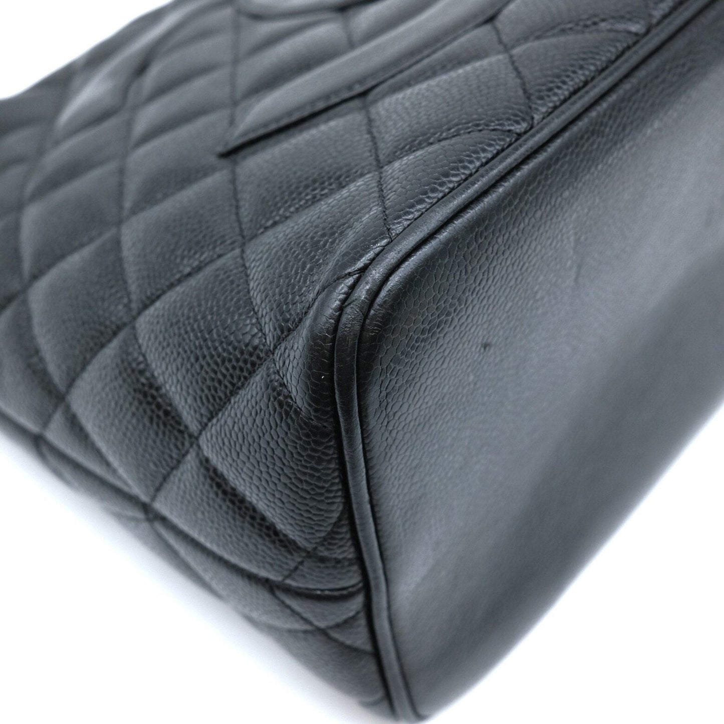 Chanel Black Caviar Leather Handbag Tote Bag
