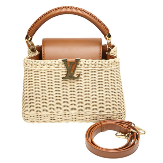 Louis Vuitton Beige Brown Leather Shoulder Bag