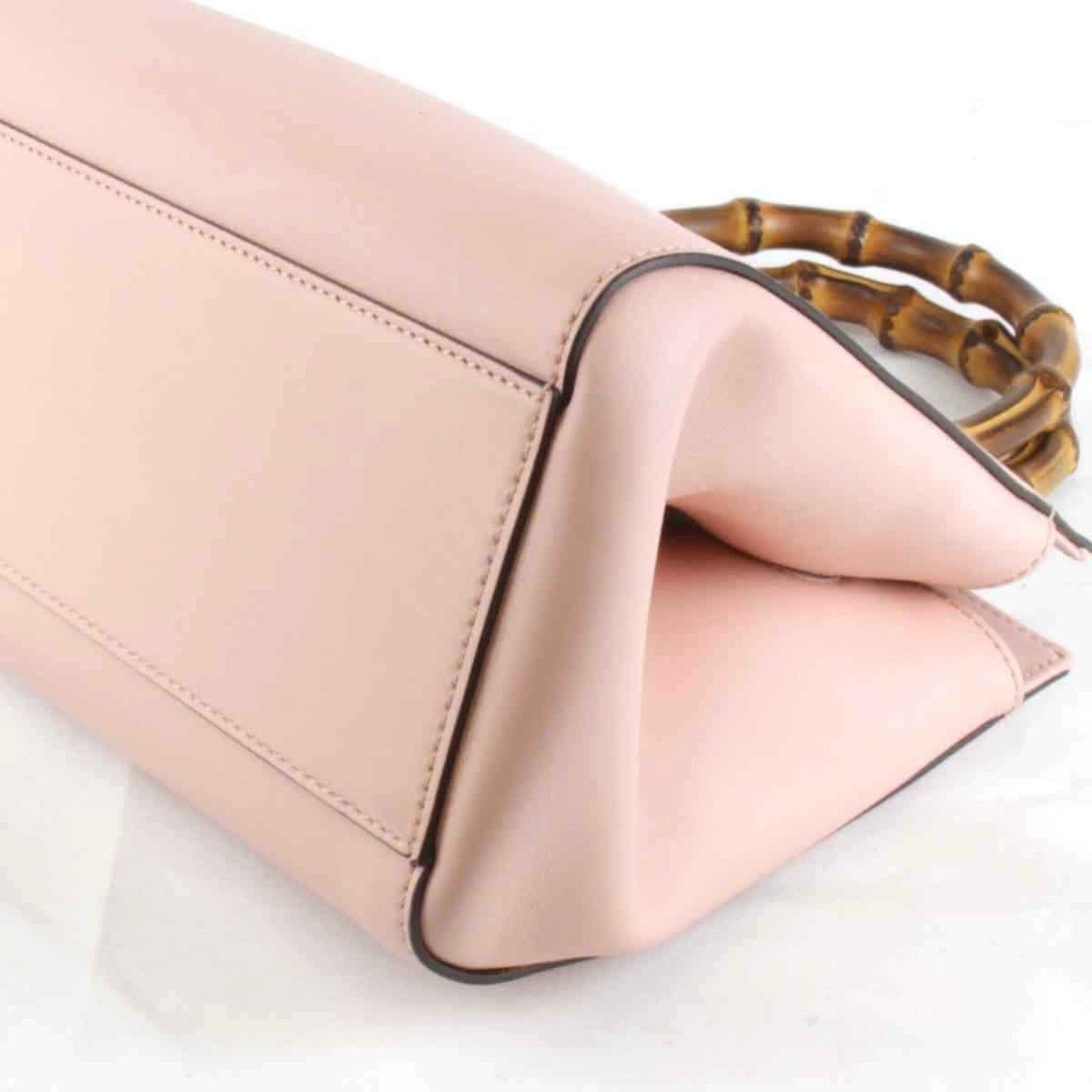 Gucci Bamboo Pink Leather Handbag