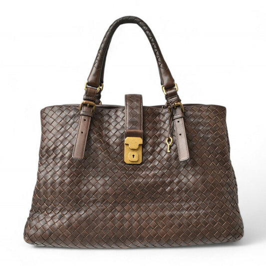 Bottega Veneta Dark Brown Intrecciato Tote Bag