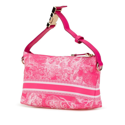 Christian Dior Pink Nylon Leather Handbag