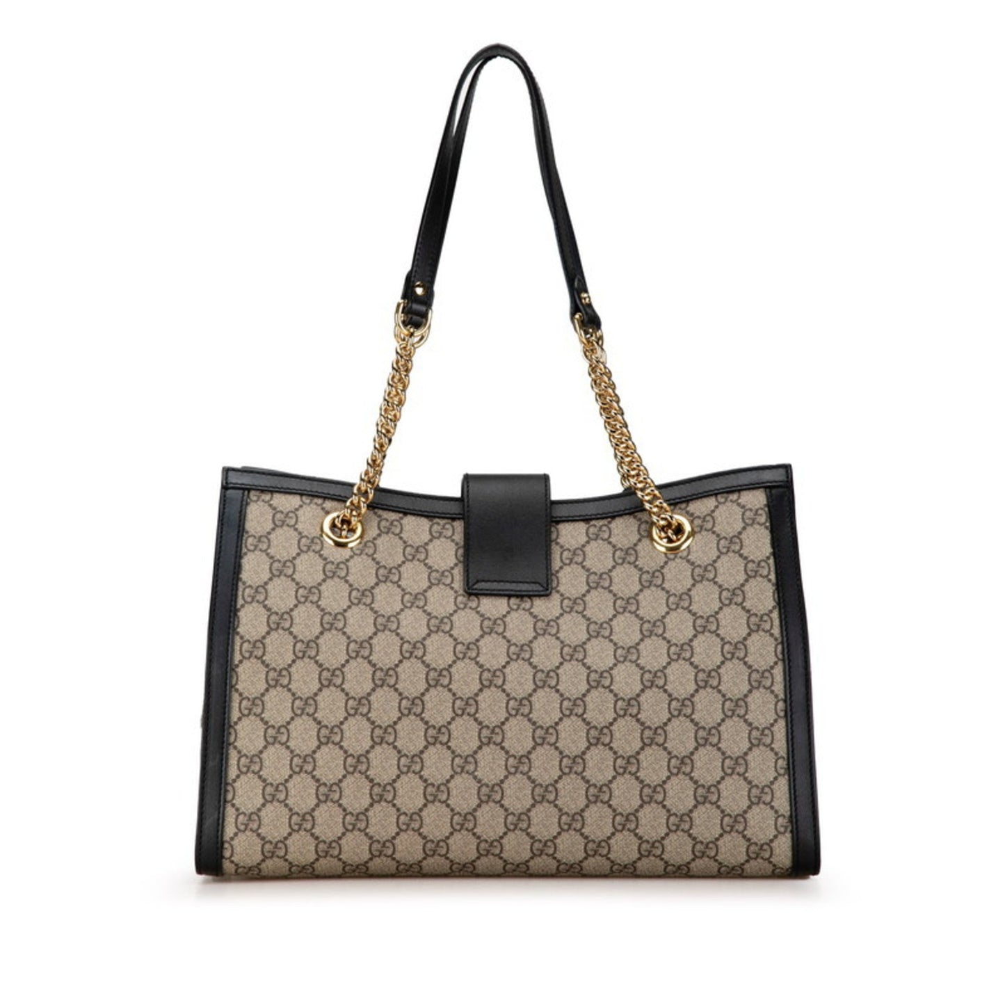 Gucci Beige Black Gg Supreme Leather Shoulder Bag Tote Bag