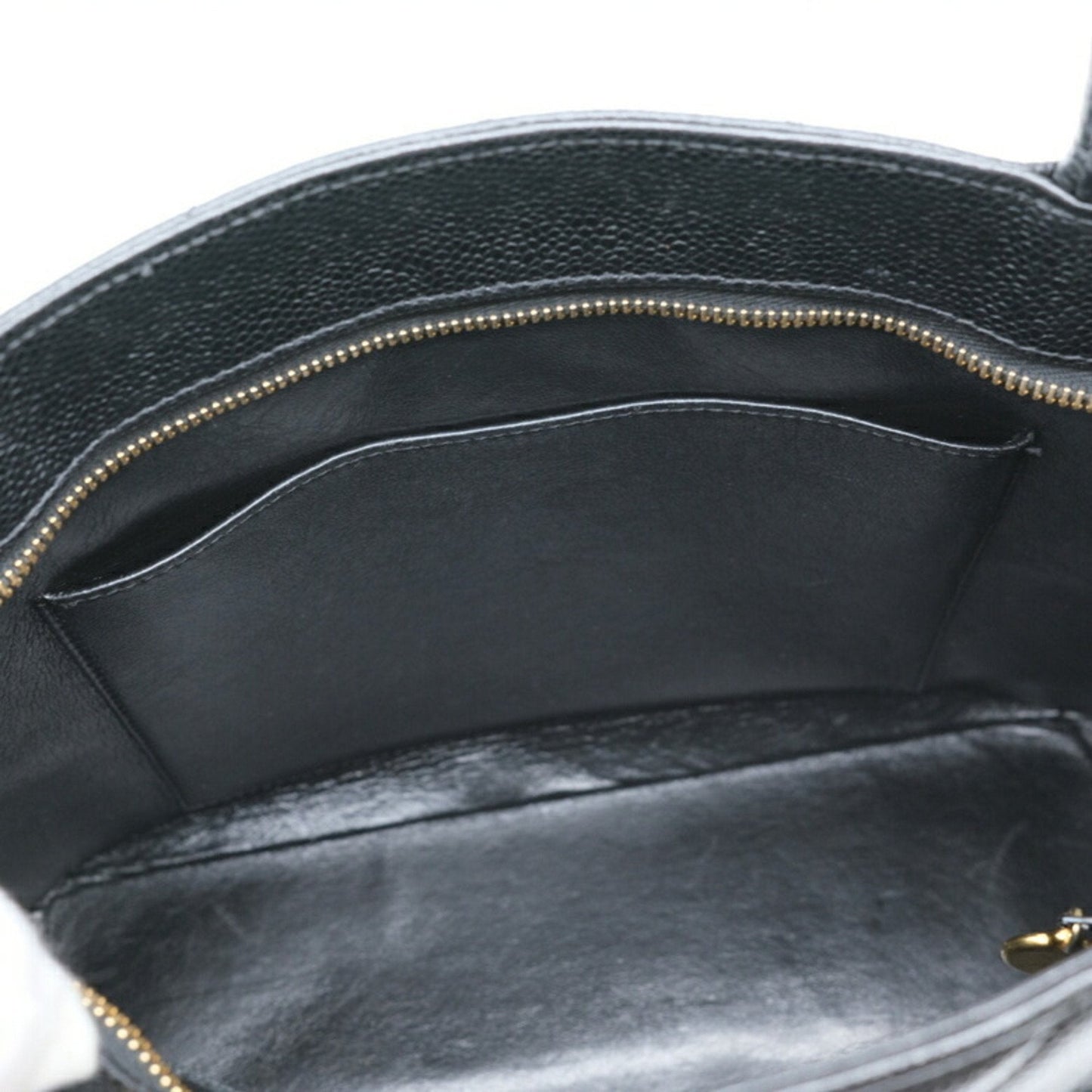 Chanel Black Caviar Leather Handbag Tote Bag