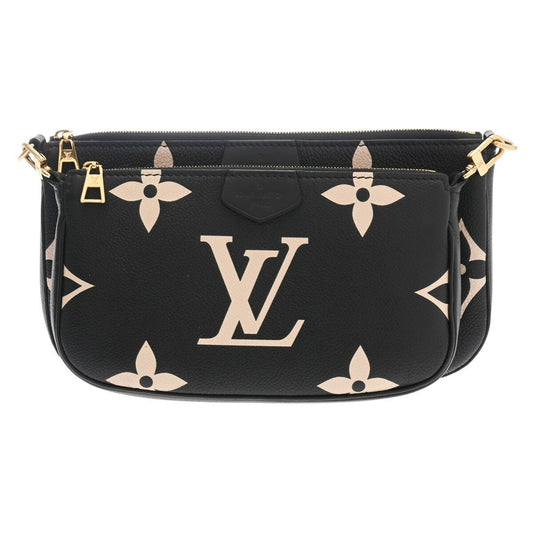 Louis Vuitton Beige Black Monogram Empreinte Pochette Pouch Shoulder Bag