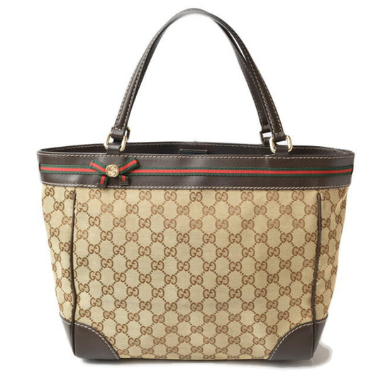 Gucci Beige Brown Gg Canvas Shoulder Bag Tote Bag