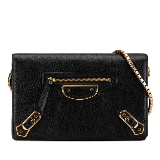 Balenciaga Black Leather Shoulder Bag