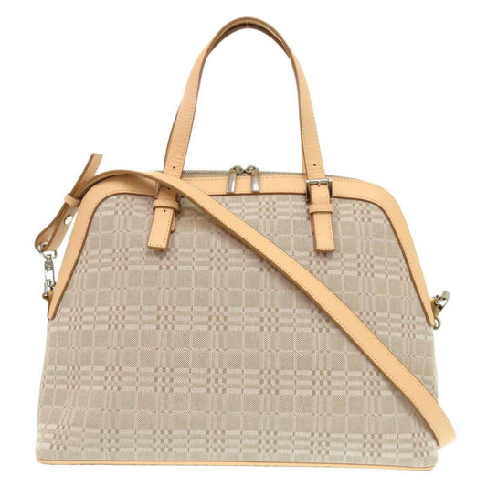 Burberry Beige Canvas Leather Handbag