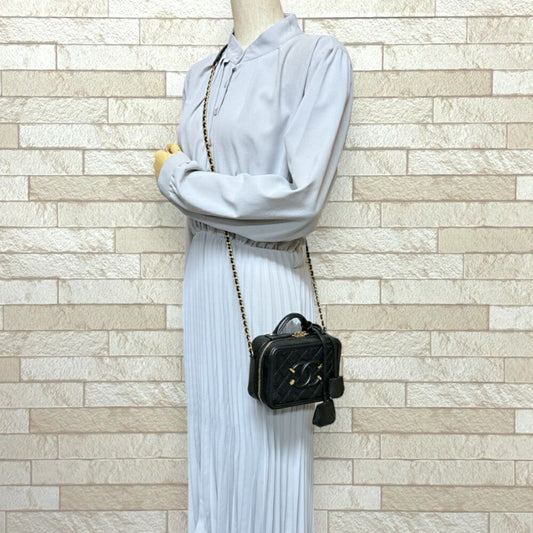 Chanel Black Caviar Leather Shoulder Bag