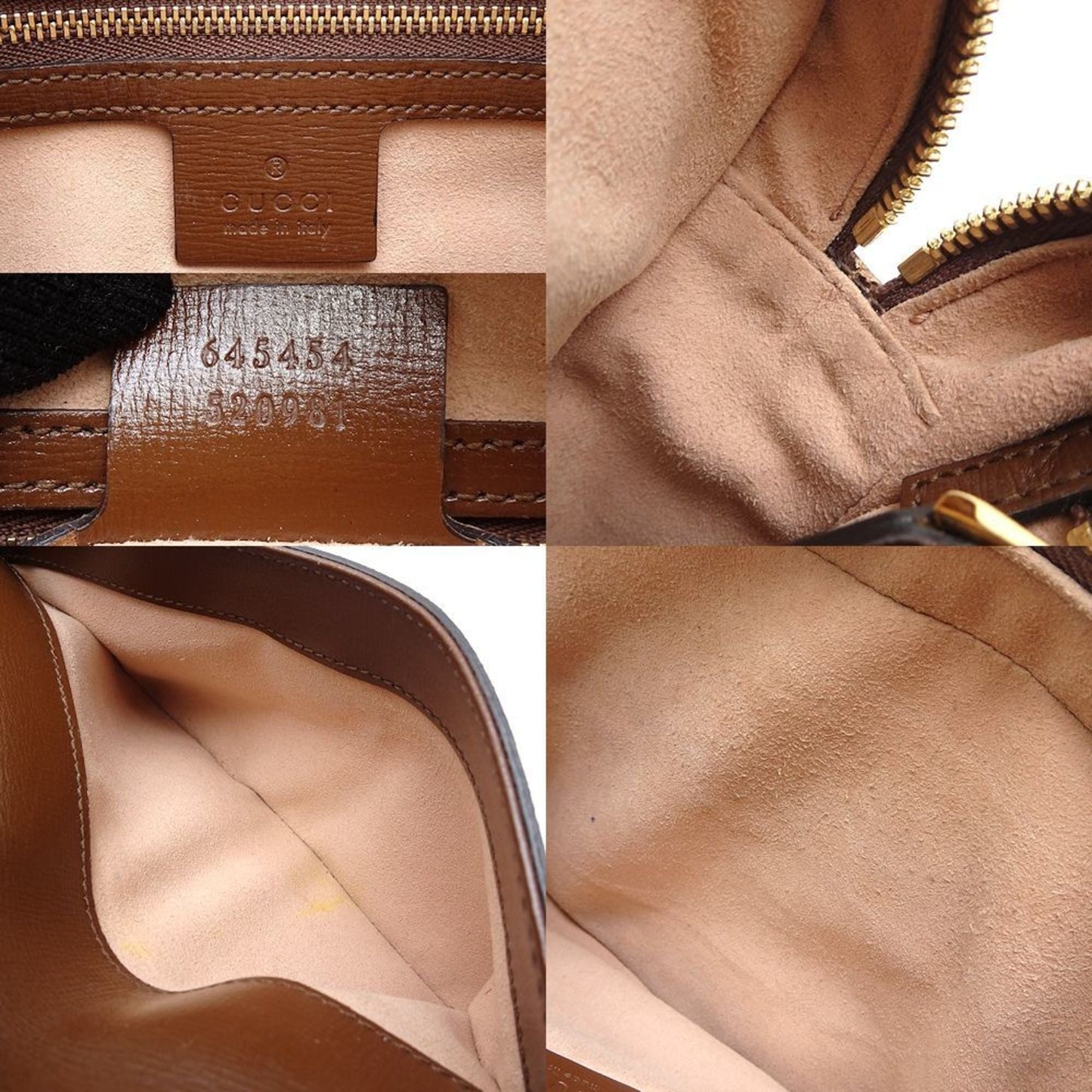 Gucci Beige Brown Gg Supreme Leather Shoulder Bag
