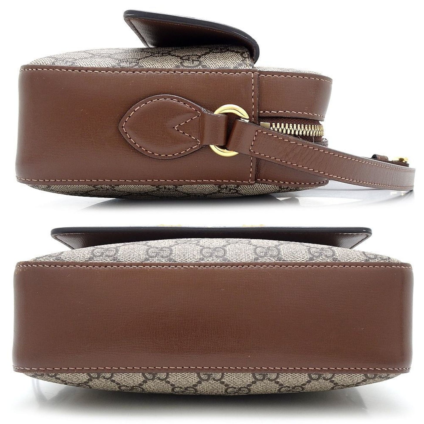 Gucci Beige Brown Gg Supreme Leather Shoulder Bag