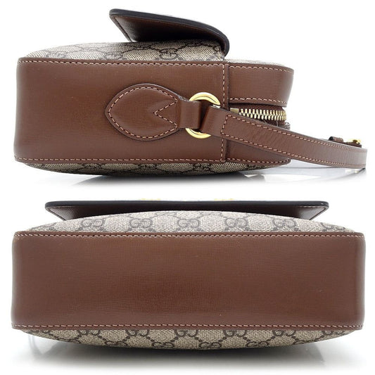 Gucci Beige Brown Gg Supreme Leather Shoulder Bag