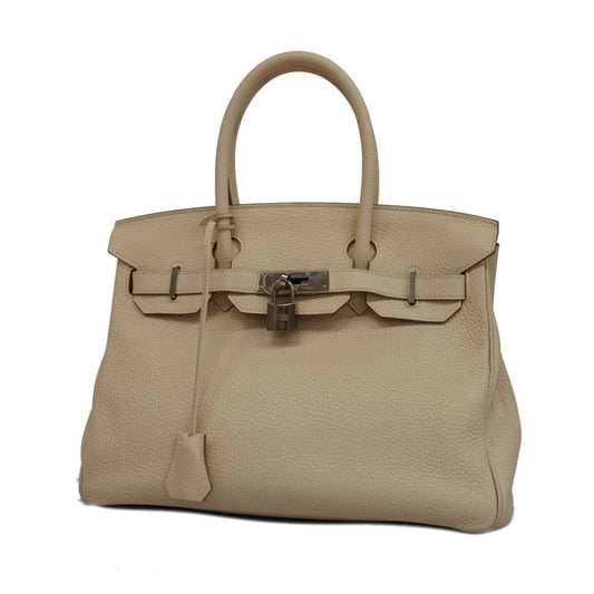 Hermes Argile Taurillon Clemence Leather Handbag