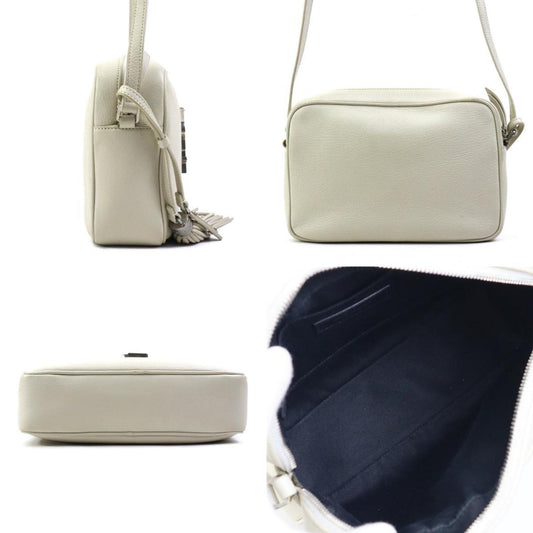 Saint Laurent Ivory Leather Shoulder Bag