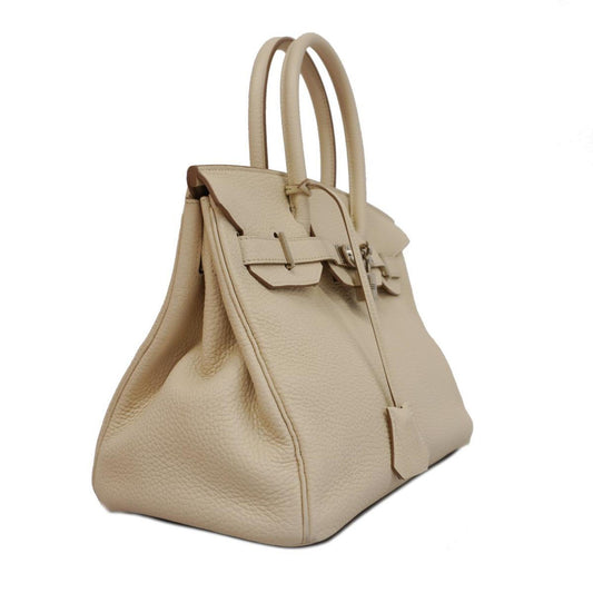 Hermes Argile Taurillon Clemence Leather Handbag