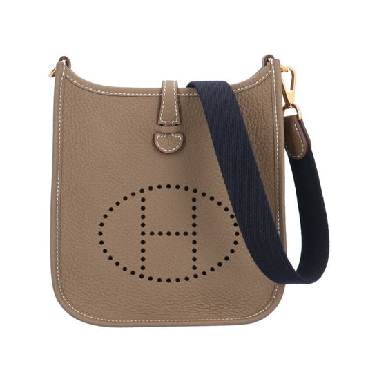 Hermes Beige Etoupe Gray Togo Leather Shoulder Bag