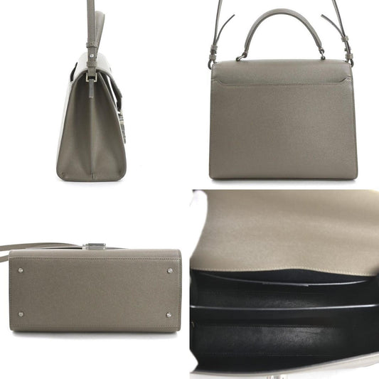 Saint Laurent Gray Leather Handbag Shoulder Bag