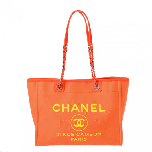 Chanel Deauville Orange Yellow Tote Bag