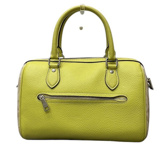 Coach Beige Lemon Yellow Pvc Leather Handbag Shoulder Bag