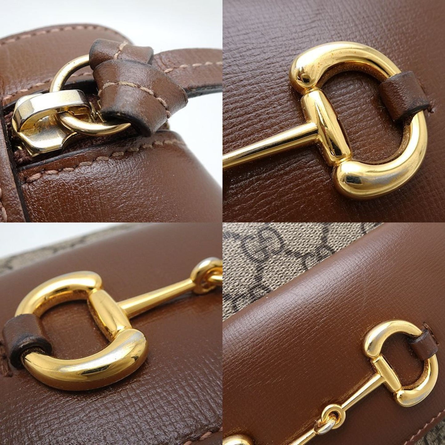 Gucci Beige Brown Gg Supreme Leather Shoulder Bag