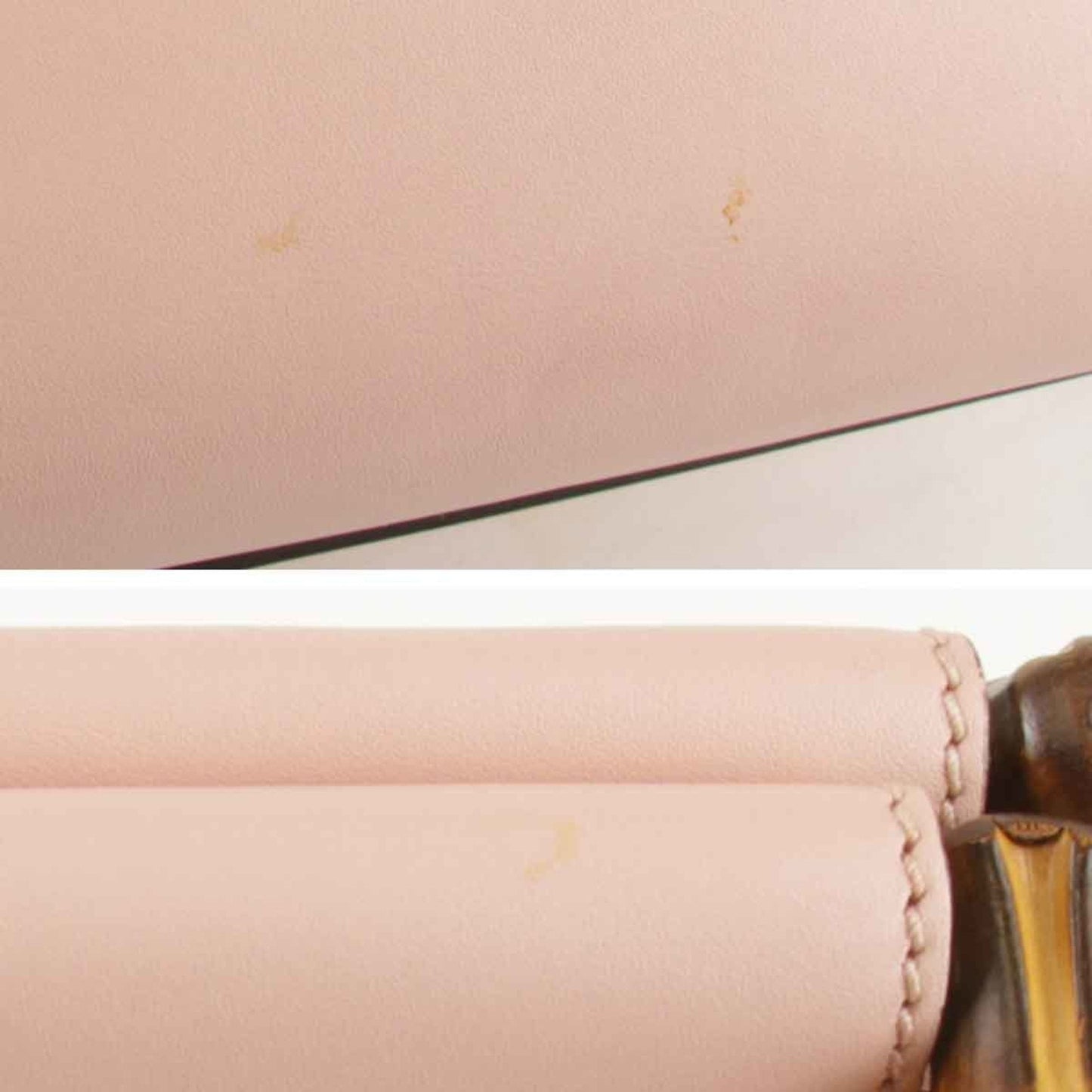 Gucci Bamboo Pink Leather Handbag