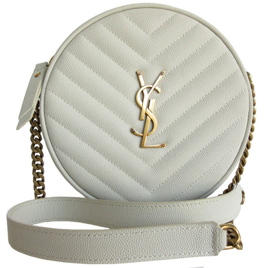 Saint Laurent Ivory Leather Shoulder Bag