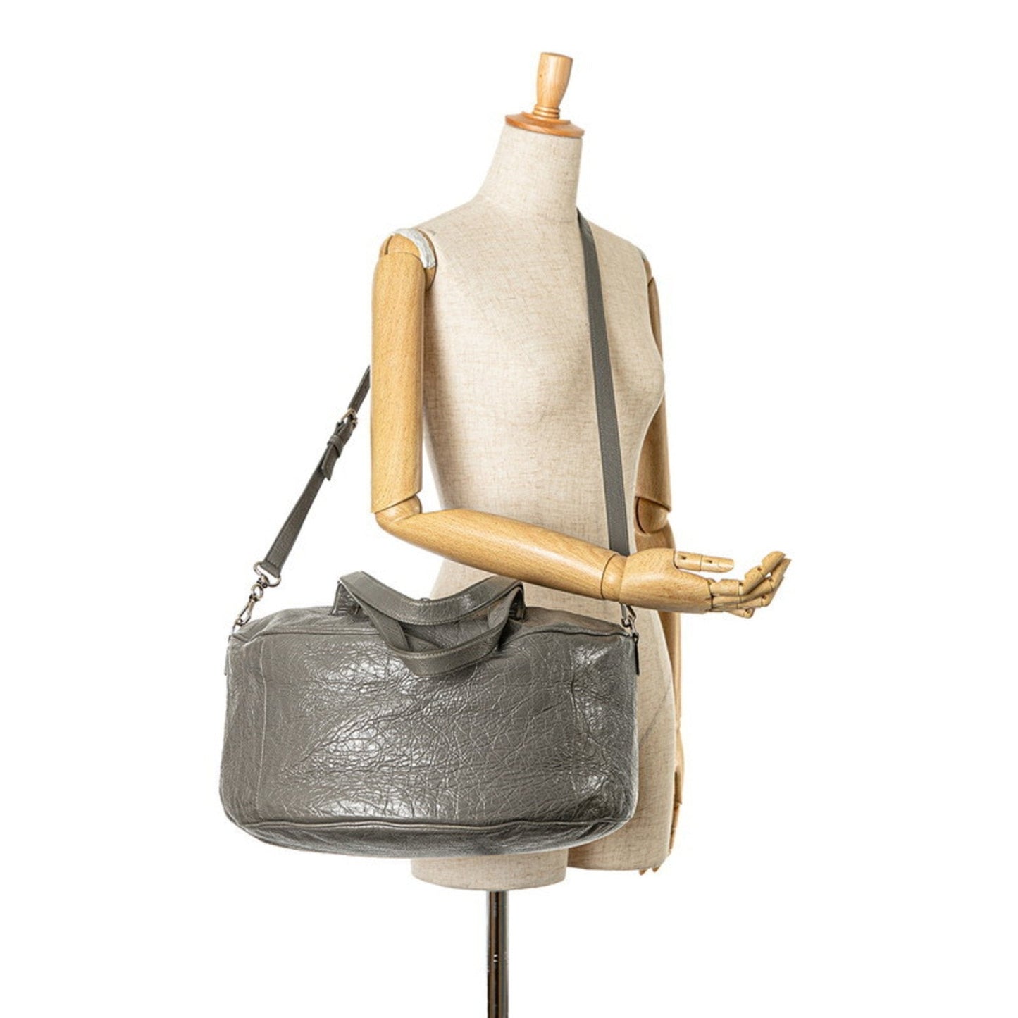 Balenciaga Gray Leather Boston Bag Shoulder Bag