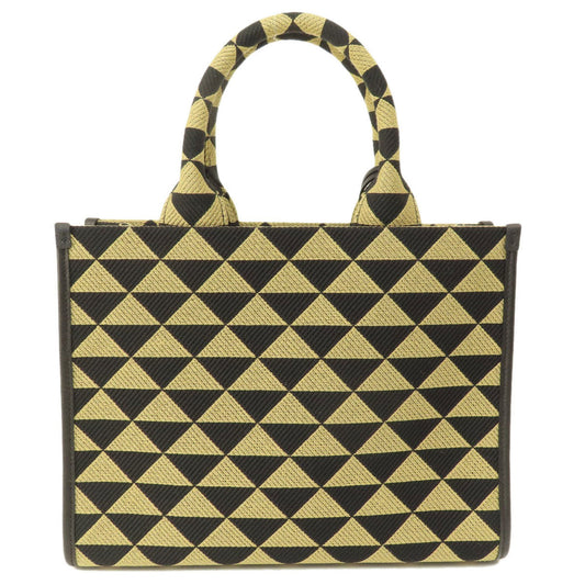Prada Black Brown Canvas Handbag