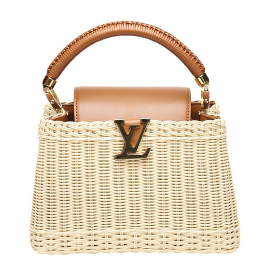Louis Vuitton Beige Brown Leather Shoulder Bag