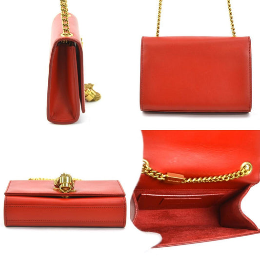 Saint Laurent Red Color Leather Shoulder Bag