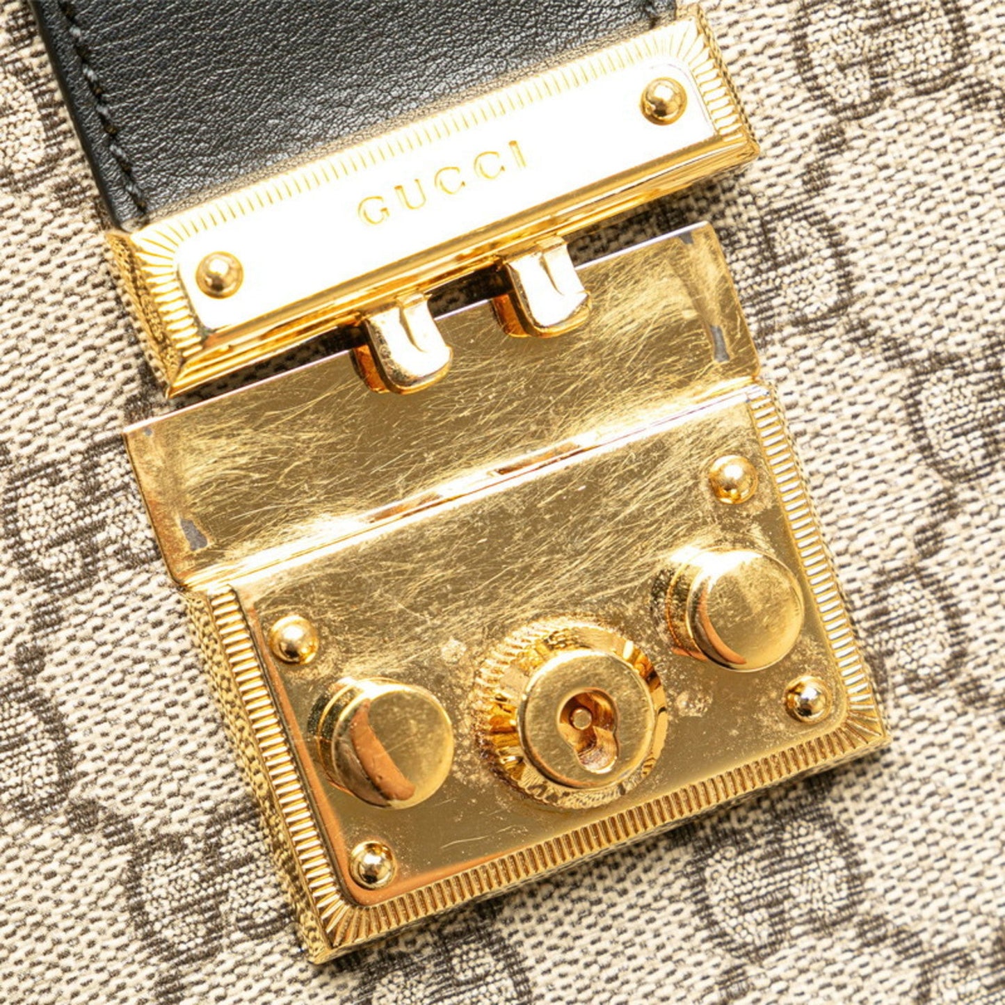 Gucci Beige Black Gg Supreme Leather Shoulder Bag Tote Bag