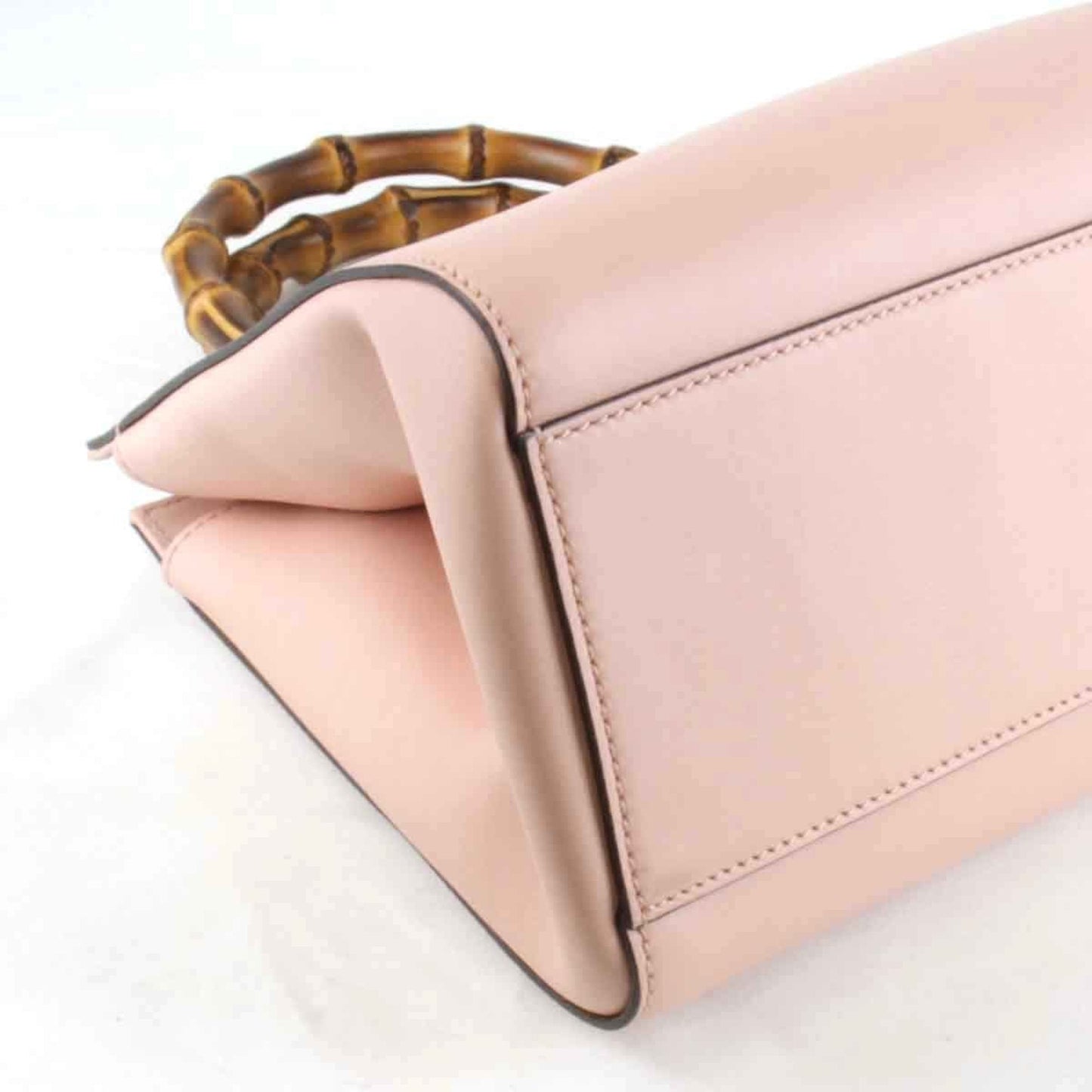 Gucci Bamboo Pink Leather Handbag