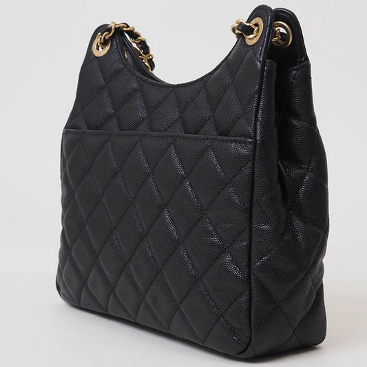 Chanel Black Caviar Leather Shoulder Bag