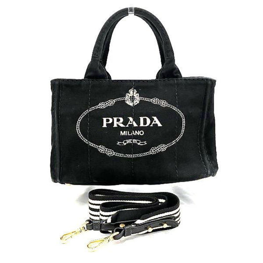Prada Black Denim Handbag Shoulder Bag