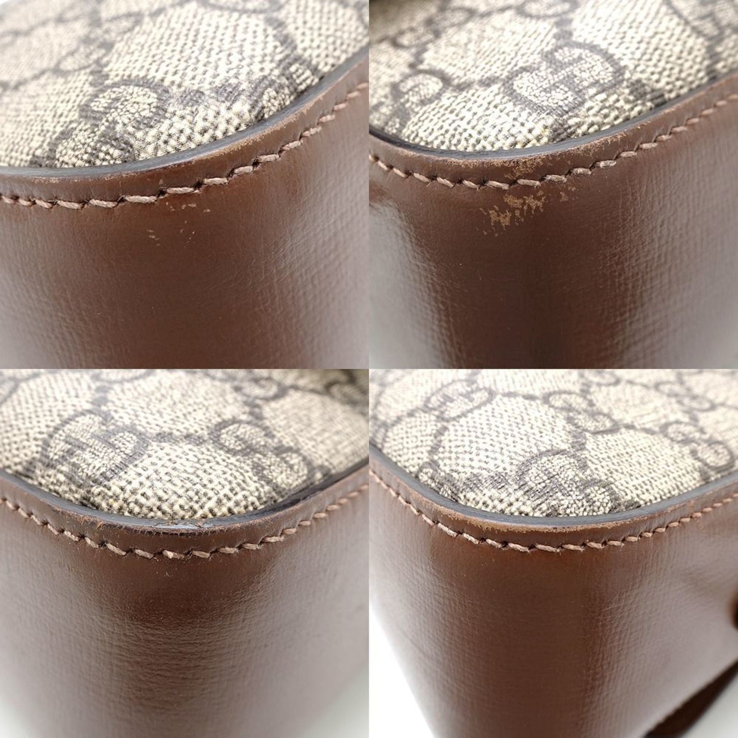 Gucci Beige Brown Gg Supreme Leather Shoulder Bag